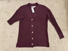 LOFT Cardigan Sweater. Size: XS. Color: Wine Red.