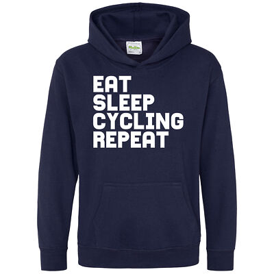 Jungen Eat Sleep Radfahren Wiederholung Hoodie Spruch Geburtstag cool Radfahrer Radtour Geschenk