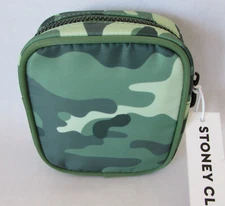 Stoney Clover Lane Camo Mini Zip Pouch Bag Nylon Green Camouflage