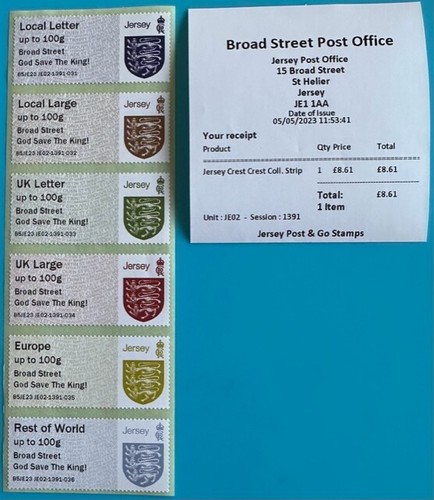 2023 JERSEY CREST "GOD SAVE THE KING" LOCAL/ COLLECTOR STRIPS -JE02 /JE03 - Picture 4 of 8