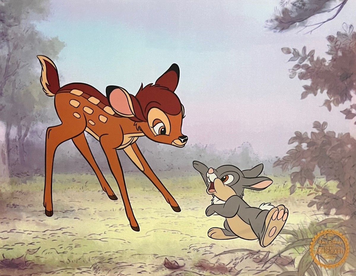 Disney BAMBI & THUMPER Limited Edition Sericel Animation Art Disney BAMBI & THUMPER Limited Edition Sericel Animation Art