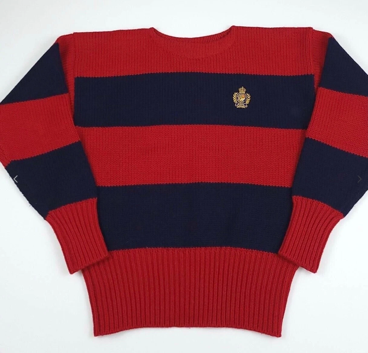Vintage Polo Ralph Lauren Blue red wool sweater Sz L
