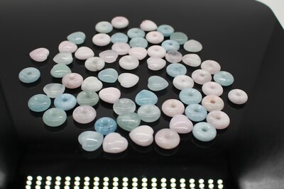 Aquamarine Morganite (Beryl) Hearts Donuts Pendant Gemstones Natural Stones