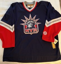 NY RANGERS JERSEY SIZE XL LADY LIBERTY KOHO RETRO BLANK BACK MSG NHL HOCKEY BLUE