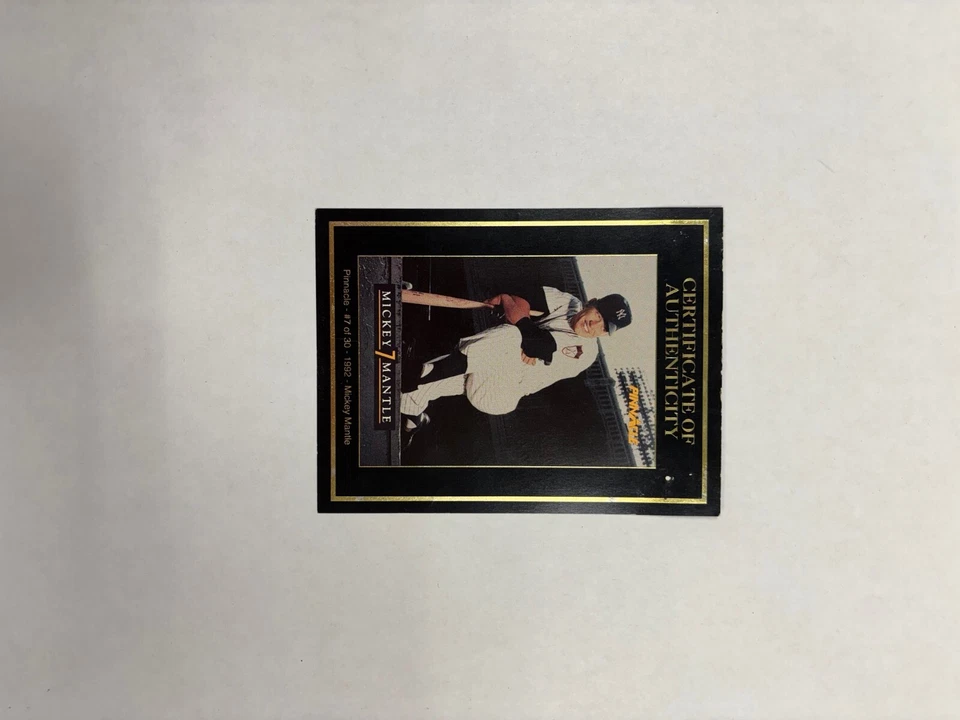 Карта Микки Мэнтла 1992 Pinnacle Highland как новая ограниченный выпуск золотая как новая 109/500 - Изображение 4 из 4