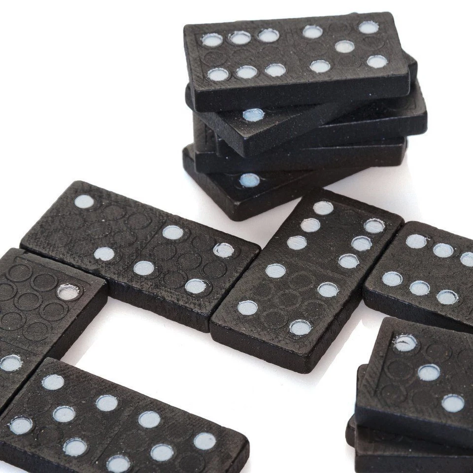 5 x Wooden Boxed Dominoes Sets - Toy Traditional Classic Kids Fun Black - Image 2 of 4