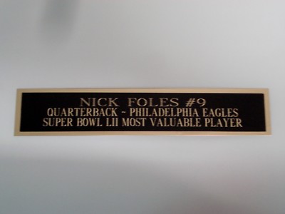 Nick Foles Football Card Philadelphia Eagles Card Display Case Nameplate 1.5 X 8