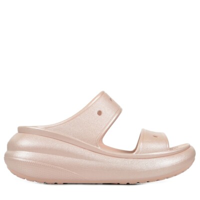 Crocs Classic Crush Shimmer Sandale Sandal 208602-6TY Pink Clay, Bone, Schwarz