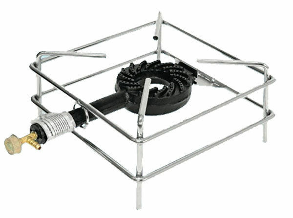 Fornello A Gas Da Esterno In Ghisa - 4 Piedi - Bruciatore Regolabile - Nero 30x30cm - Crisalide