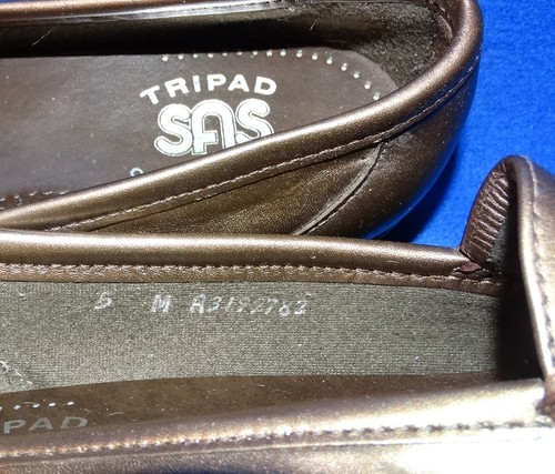 SAS SHOES 5 M WOMENS METRO LEATHER BRONZE SILVER BIT LOAFER SEE ALL PHOTOS - Picture 6 of 6