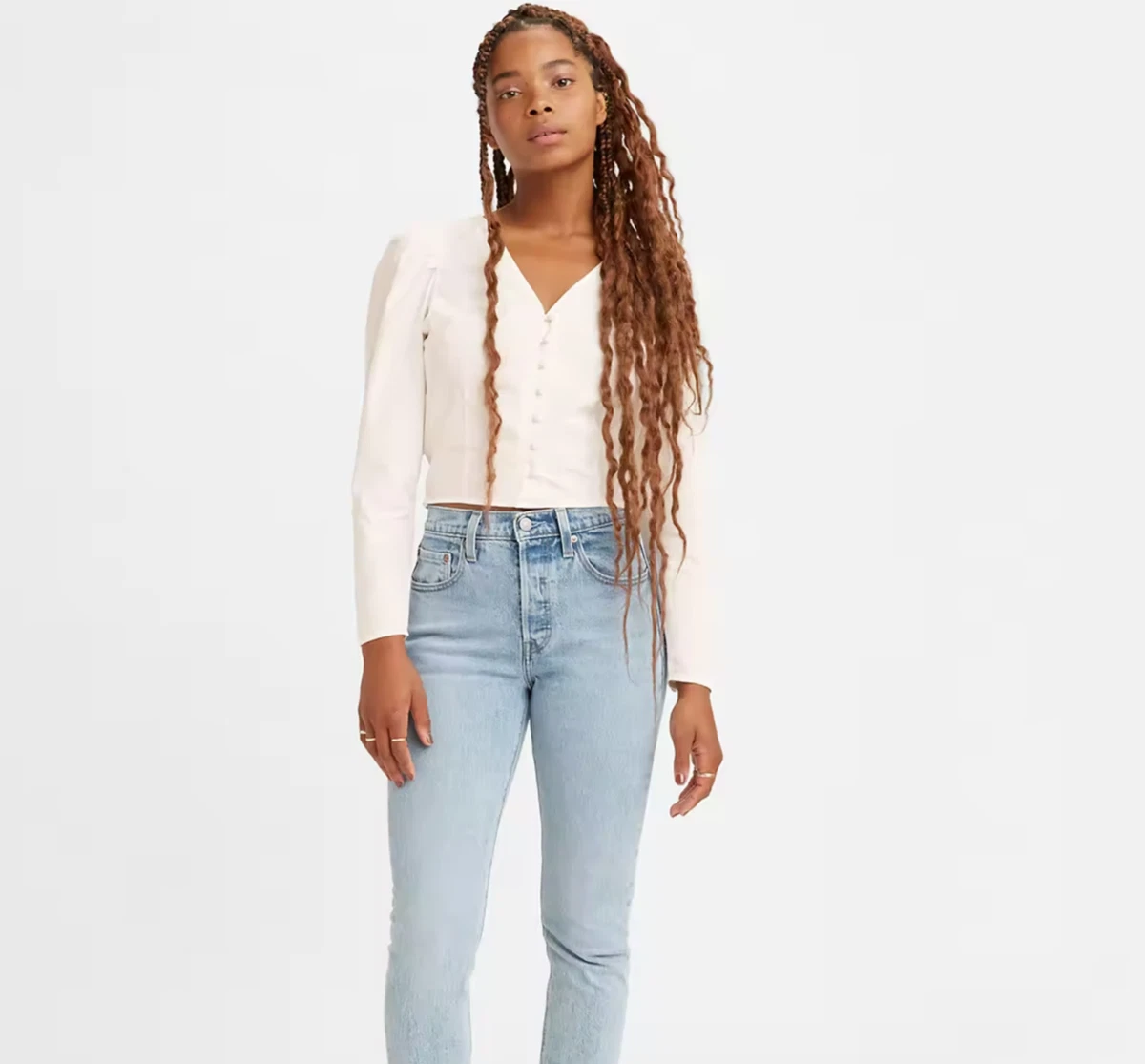 LEVIS 501 Skinny Wedgie Straight Raw Hem Jeans 28x32 tall eBay