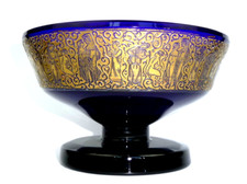 Schale mit Goldfries Moser Karlsbad ca. 1920