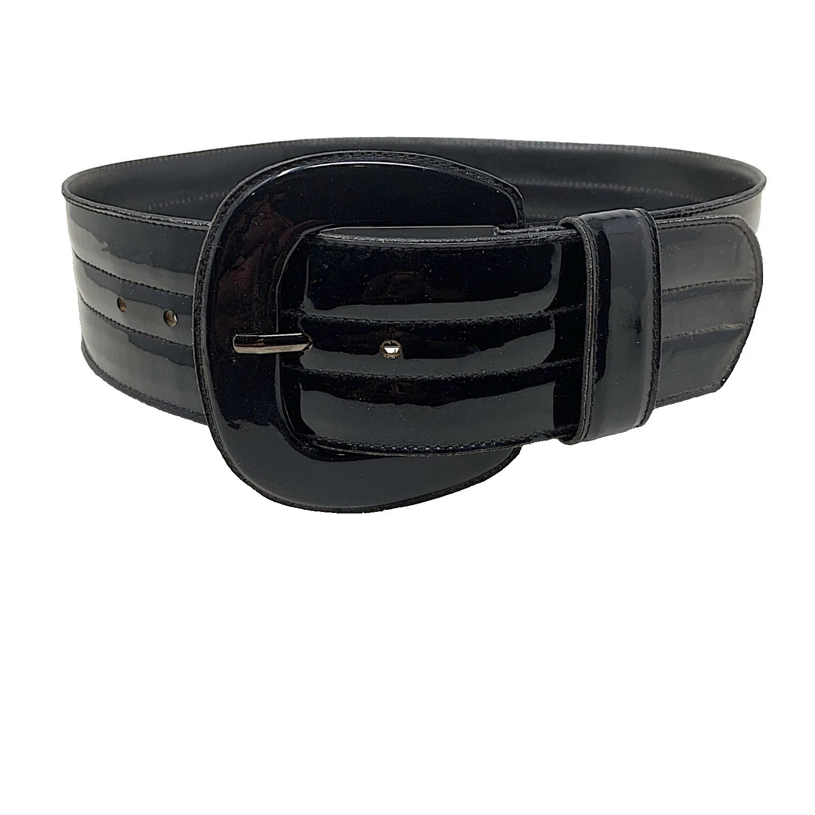 Cinturones de cuero de patente Saint Laurent para Mujeres