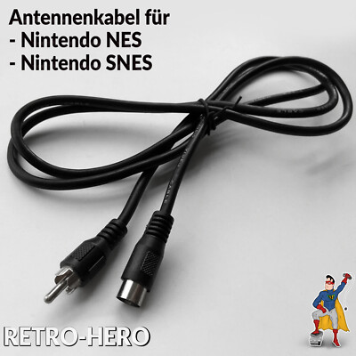 Antennenkabel für Nintendo NES & SNES Super Nintendo TV Kabel Videokabel RCA AV 