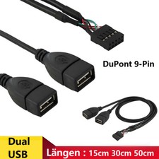 Dual USB 2.0 Motherboard Header Buchse auf 9p...