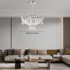 Luxury Foyer Crystal Chandelier Ceiling Hanging Pendant Light Vintage Lamp 110V