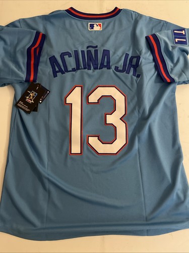NWT Ronald Acuna Atlanta Braves Blue Alternate Nike Jersey Men's Size Medium