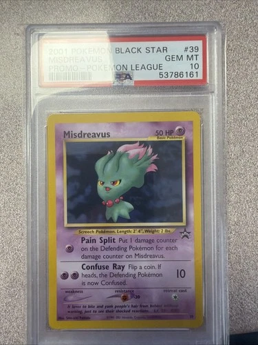 2001 Pokemon Black Star Misdreavus 39/53 Wotc Promo League PSA 10