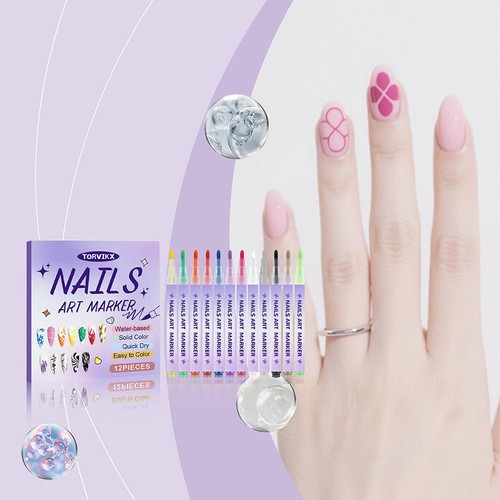 12 Color Nail Art Stifte Set Nagellack Stift Nails ArtDrawing Graffiti MarkerHot - Bild 5 von 24