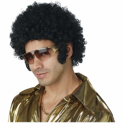Afro Chops 60er 70er Disco Hippie Zuhälter Papa Retro Boogie Erwachsene Herren Kostüm Perücke