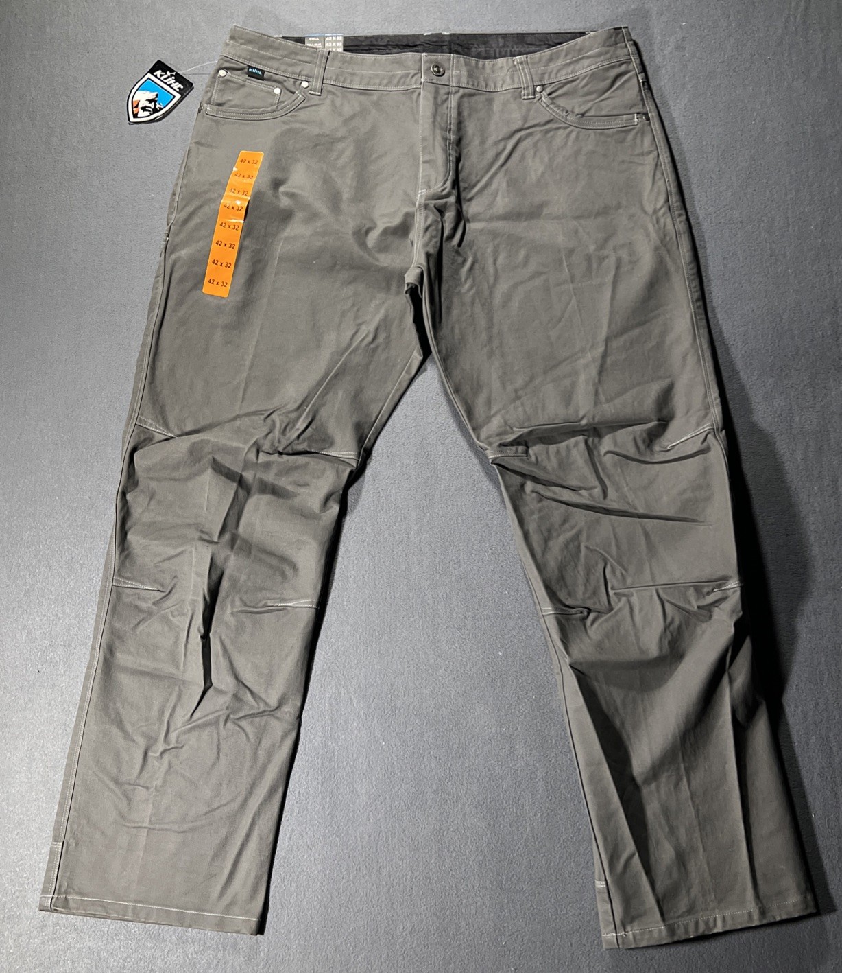 Kuhl RYDR Men's 42x32 Gray Eurotwill Pants with VTG Patina Dye NWT