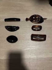 RARE VTG 6pc Hair Accessories Made In France 3Dark Brown 3 Tortoise