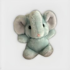 Vintage Eden Toys Baby Blue Elephant Stuffed Rattle Plush Noise Maker
