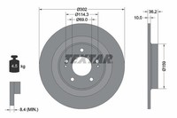 2X Bremsscheibe Hinten Textar 92267403 FÜR CitroËN Mitsubishi Peugeot