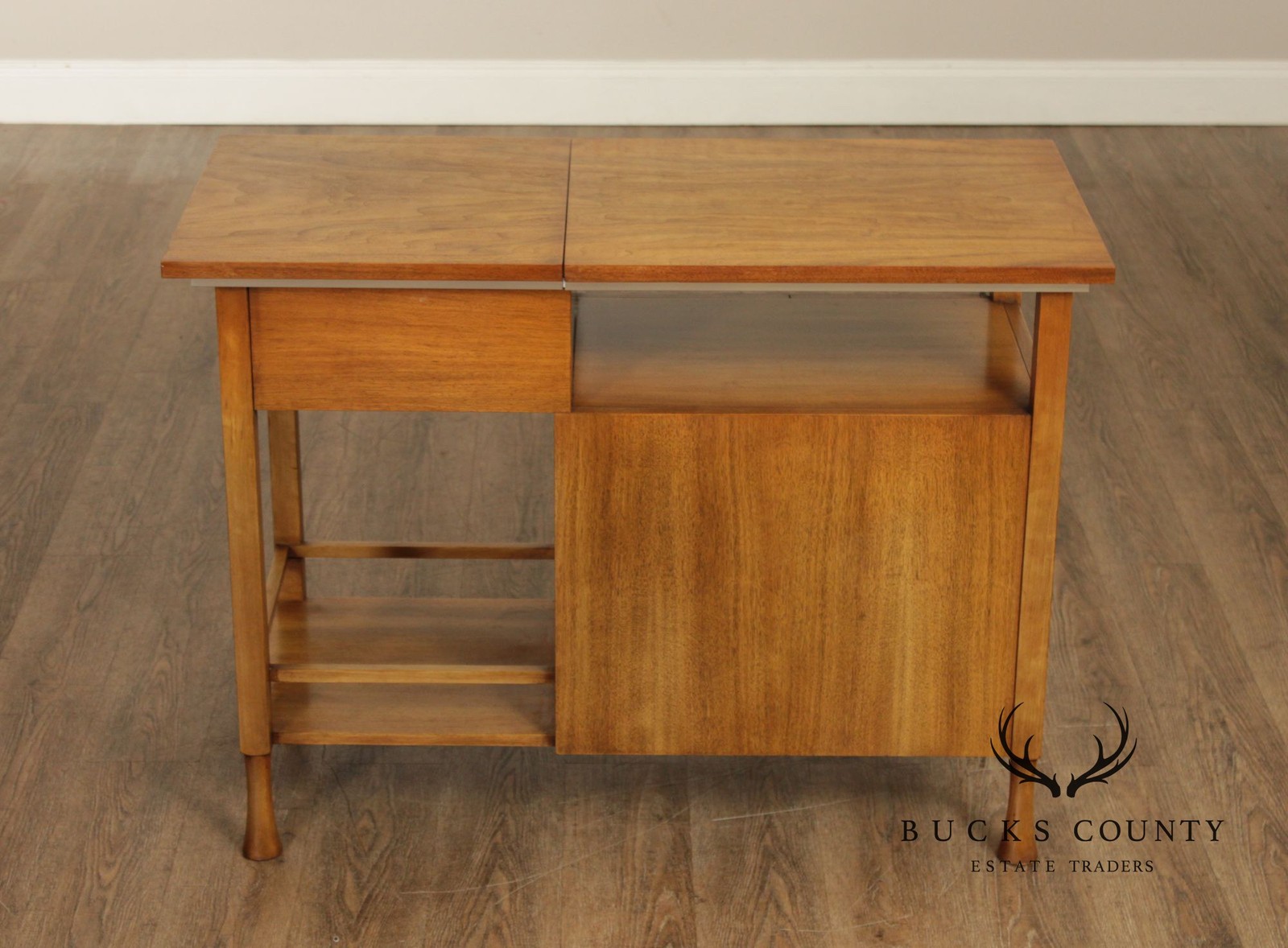 John Widdicomb Mid Century Modern Walnut Bar Cabinet