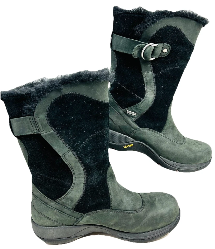 Dansko Women’s Cynthia Suede Boots Vibram Waterproof Black Faux Fur Size 36 - Image 2 of 4