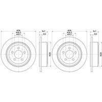 2X Hella Pagid Bremsscheiben Ø316Mm Hinten Passend FüR Dodge Nitro Jeep Cherokee