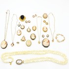 Vintage Cameo Necklace 15.25-20IN Pin Earring Pendant Jewelry Lot of 44 #M1389-1 — photo 3