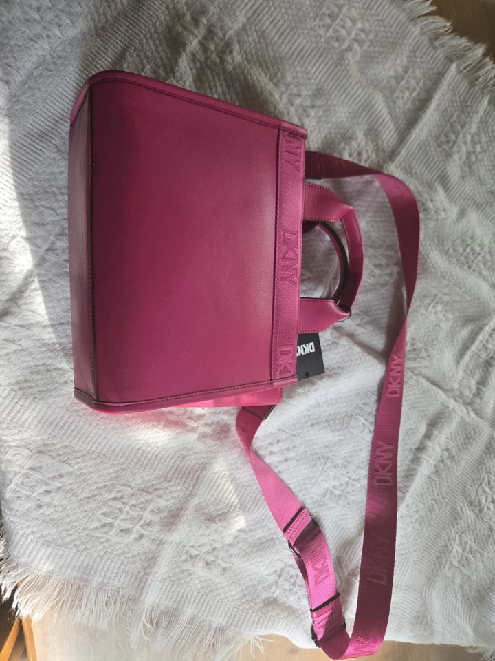 NWT Pink Raspberry DKNY Cassandra Small Valentine's Day Tote CROSSBODY Purse - Image 2 of 4