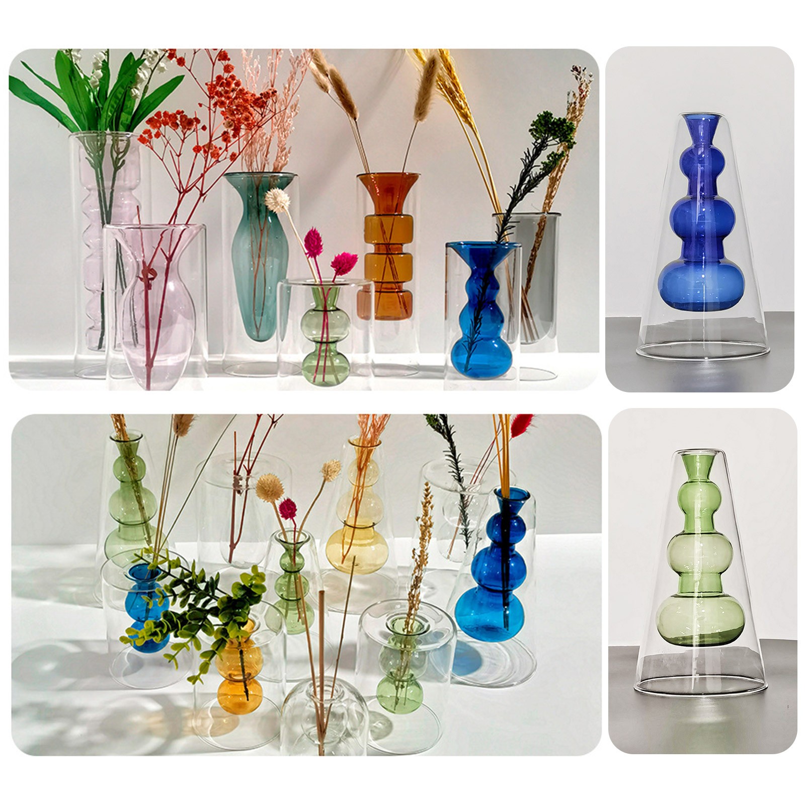 Hydroponic Plant Vase Modern Glass Vase Aromatherapy Bottle For Living Room Bedr