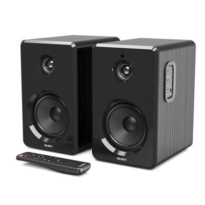 PC-Lautsprecher schwarz mit Fernbed., BT, Aux, 1 Paar, Majority D40, WIE NEU