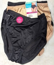 New 3 Pack Vanity Fair Undershapers Panties Size S/5 Small 2 Black 1 Nude Satiny