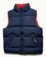 Kids Polo Ralph Lauren Puffer Vest Reversible Mini Horse Full Zip Down Sz 6 Blue