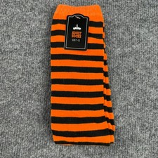 Made For Retail Adult Orange  Black Striped Knee High Socks Size 9-11 - NEW