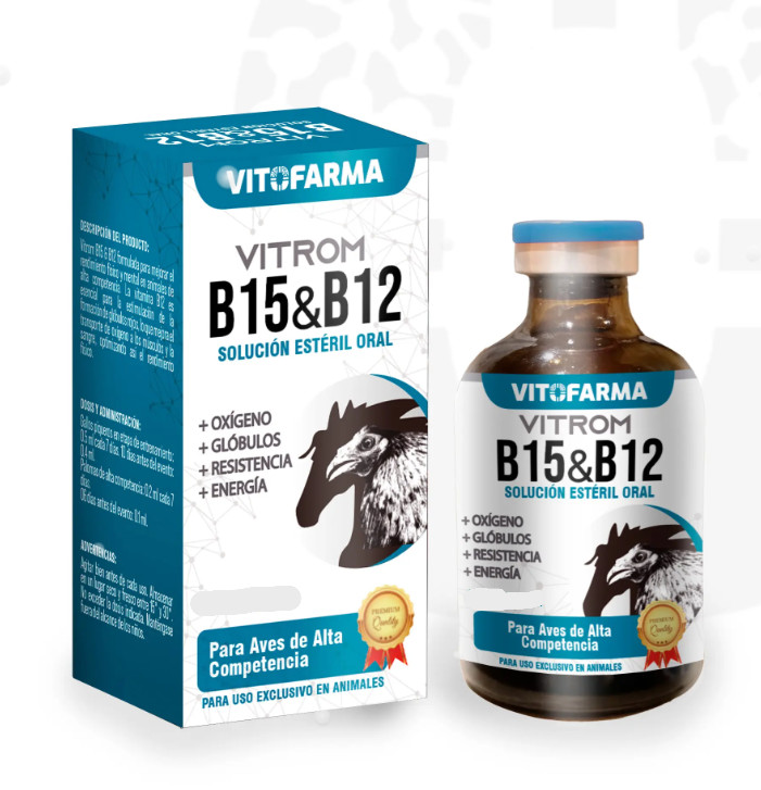 Vitrom B12 B15 50ml Gallos I Rooster Vitofarma exp 12/28
