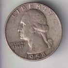 1958-D WASHINGTON QUARTER 25¢ DENVER 90% SILVER COIN UNITED STATES MINT