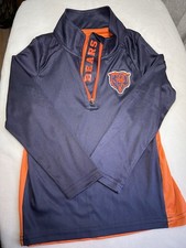 NFL Chicago Bears Youth M 5/6 Navy/Orange Quarter-Zip Jacket Pullover