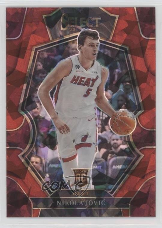 2022-23 Panini Select Premier Level Red Cracked Ice Prizm Nikola Jovic Rookie RC