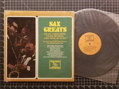 STAN GETZ & COLEMAN HAWKINS Sax Greats LP 1977 IN SHRINK VG+/VG+ MAX ROACH Foots