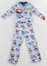 Disney Bluey girls 2 piece pajamas long sleeves LARGE 10/12 BLUE FLAME RESISTANT