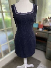 Nanette Lepore Vintage Mini Dress Dark Blue Sleeveless Size 10 (T)