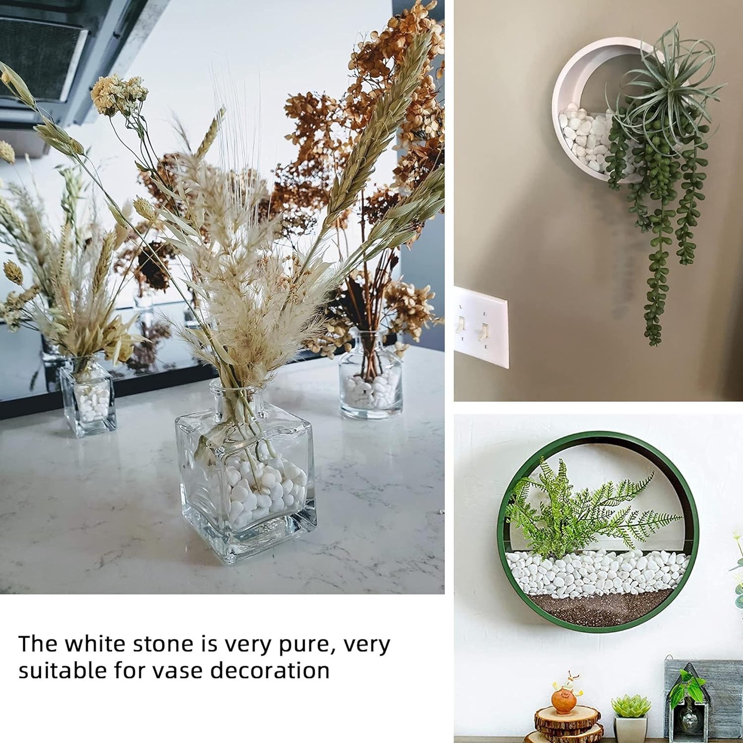 Eco-Friendly 3 lb White Gravel Rocks - Matte Finish for Indoor/Outdoor Use