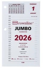 2026 Brownline C2R Jumbo Daily Calendar Pad Refill 6x3.5 Home Office Planner New
