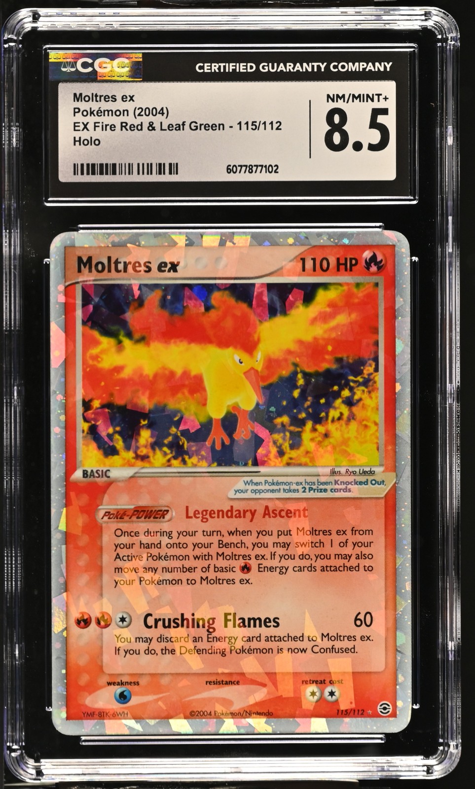 CGC 8.5 Moltres ex 2004 EX Fire Red & Leaf Green 115/112 Holo Pokemon Card