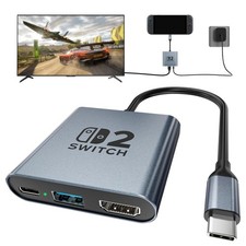 Switch 2 Dock,Portable USB C Docking Station with 4K120Hz/PD 100W/1000M Ether...
