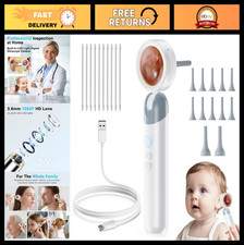 Otoscope Ear Camera 1080P HD, 1.4" Screen, Rechargeable, Photo  Video, 12 Tips